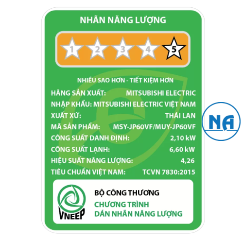 Máy Lạnh Mitsubishi Electric MSY-JP60VF 2.5 HP (2.5 Ngựa) Inverter